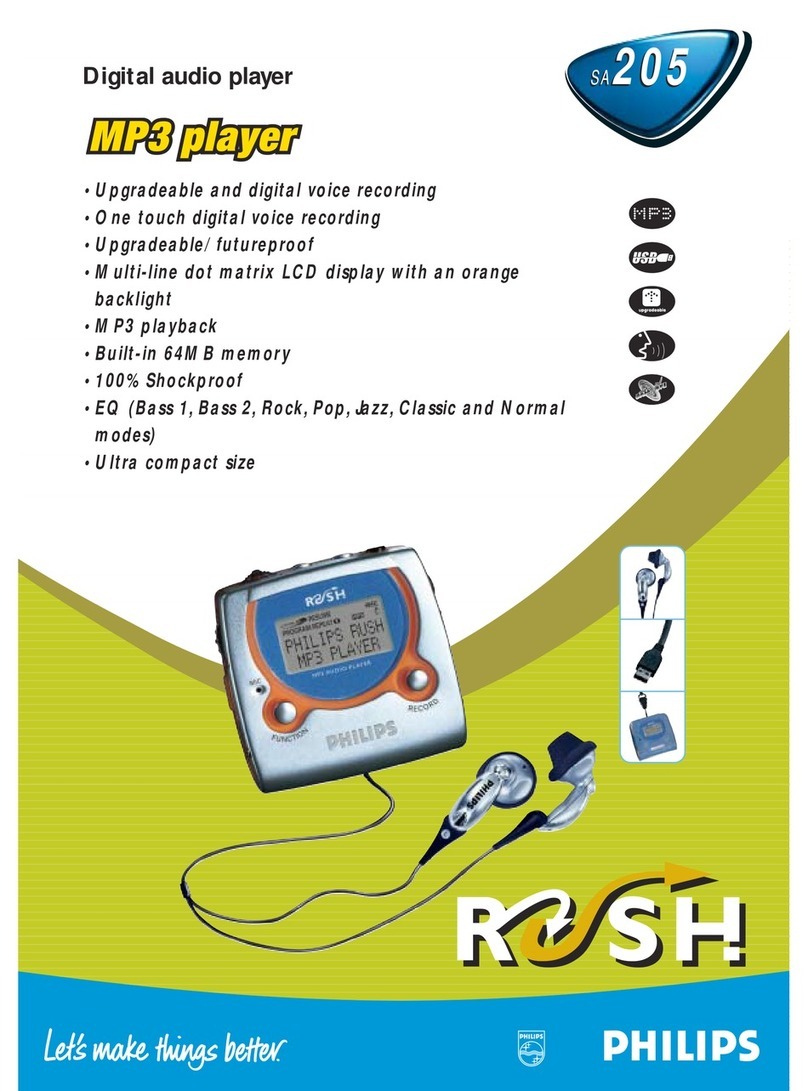 Philips SA205 Manual de usuario Philips SA205 Manual de usuario