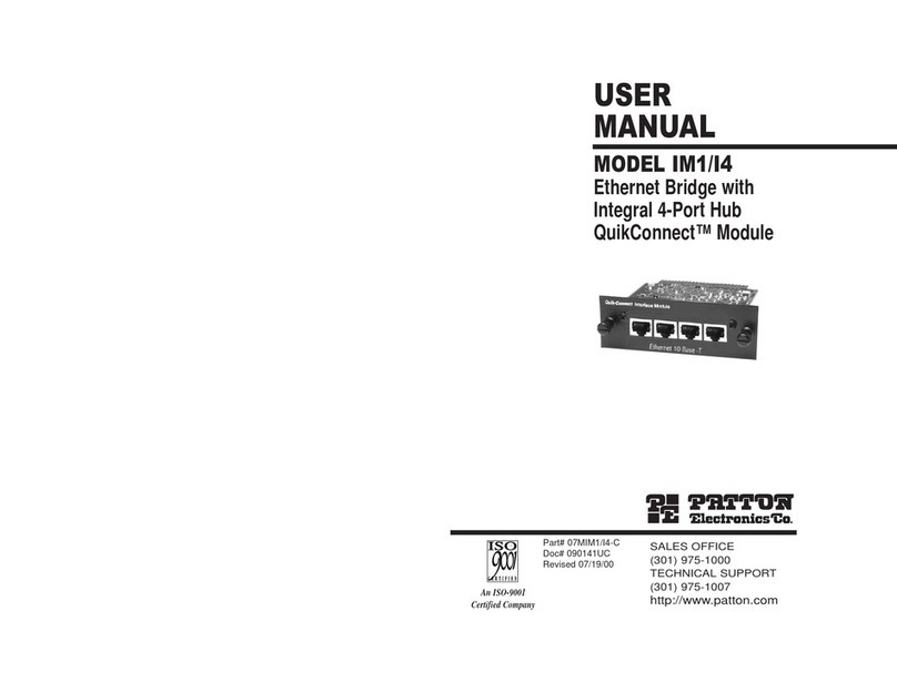 Patton electronics IM1/I4 Manual de usuario Patton electronics IM1/I4 Manual de usuario