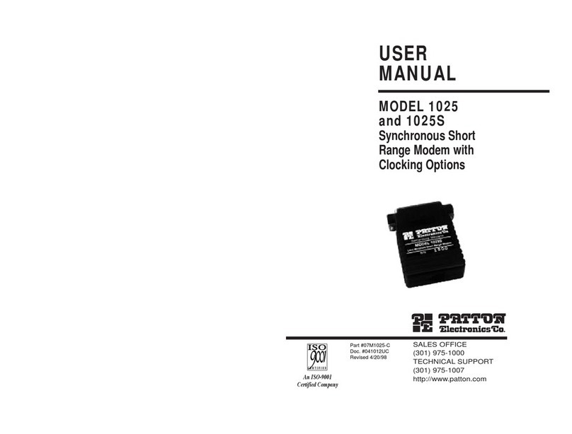 Patton electronics 1025 Manual de usuario