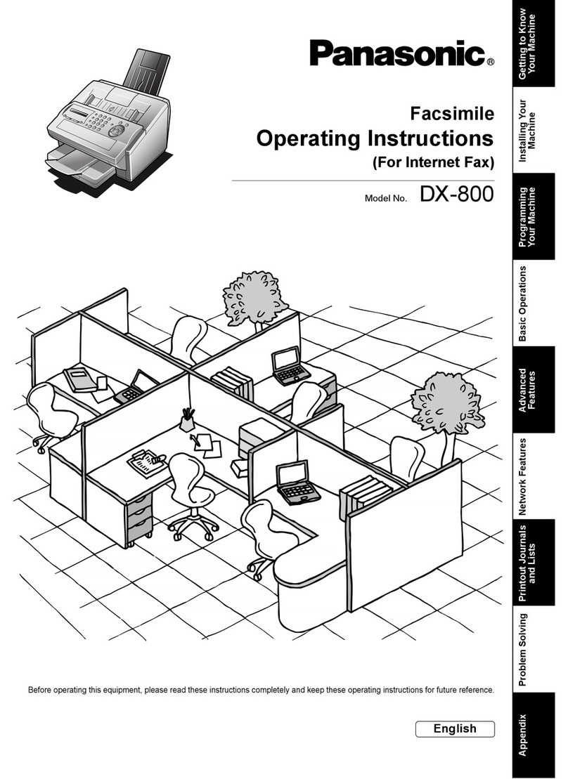 Panasonic Panafax DX-800 Instrucciones de instalación y mantenimiento