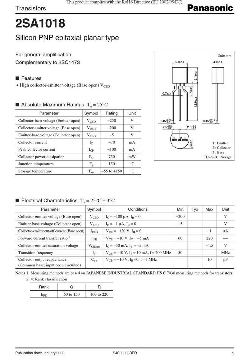 Panasonic 2SA1018 Manual de usuario