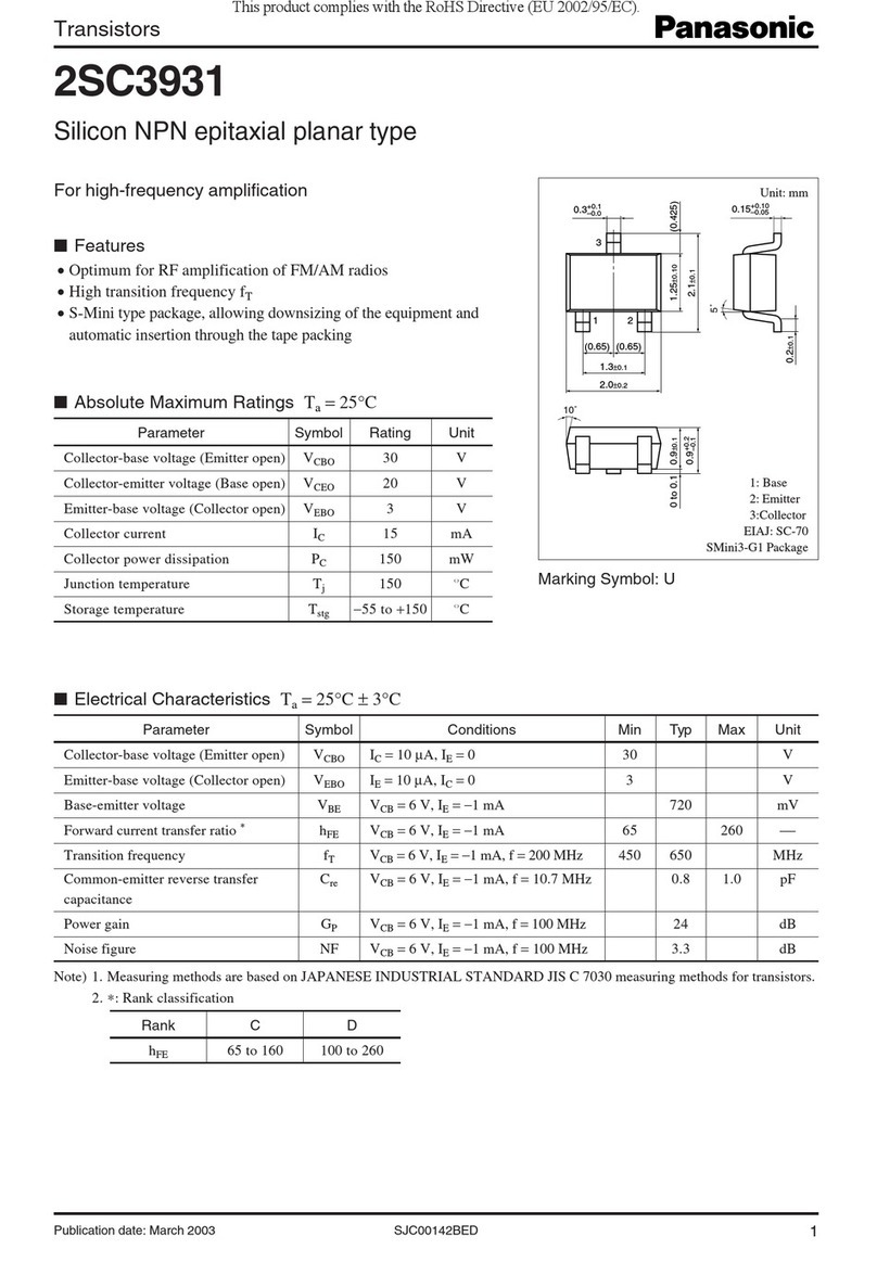 Panasonic Transistors 2SC3931 Manual de usuario Panasonic Transistors 2SC3931 Manual de usuario