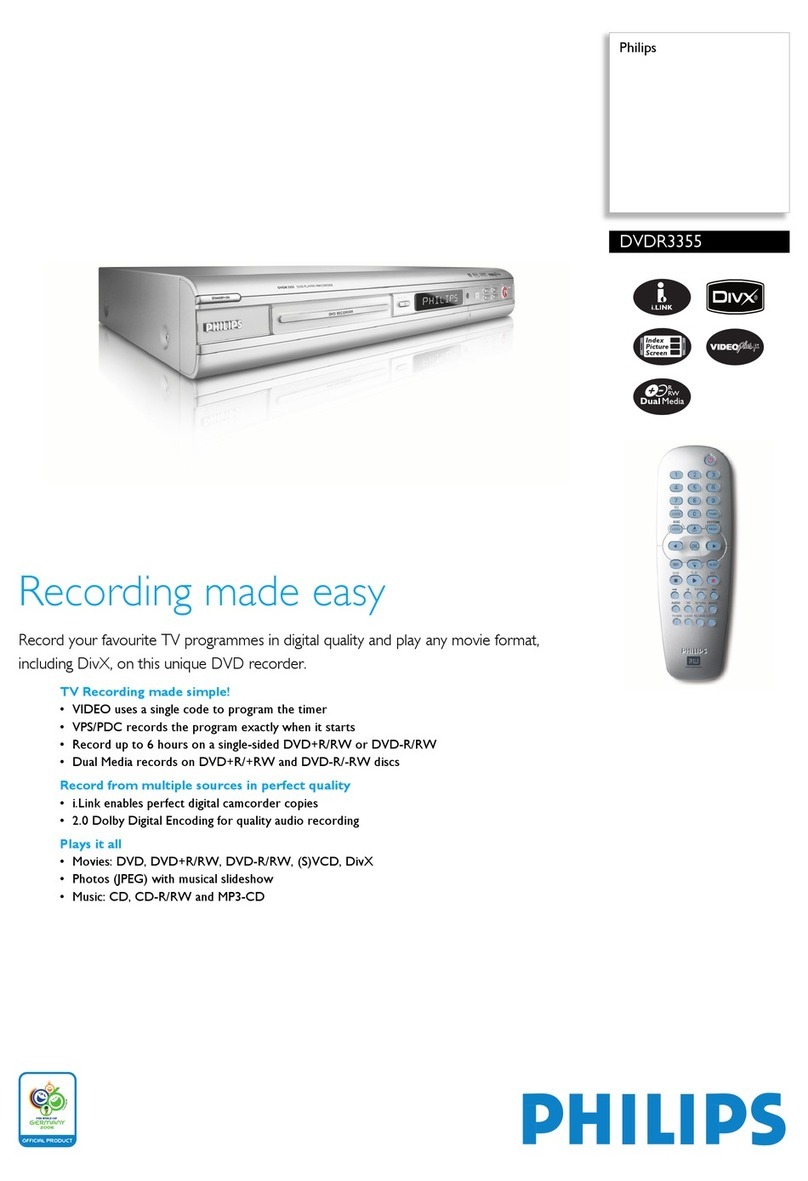 Philips DVDR3355 Manual de usuario