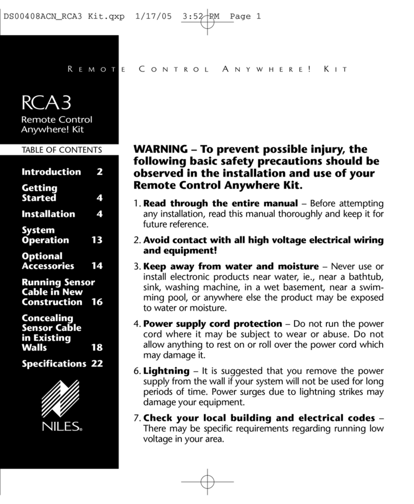 Niles RCA3 Manual de usuario