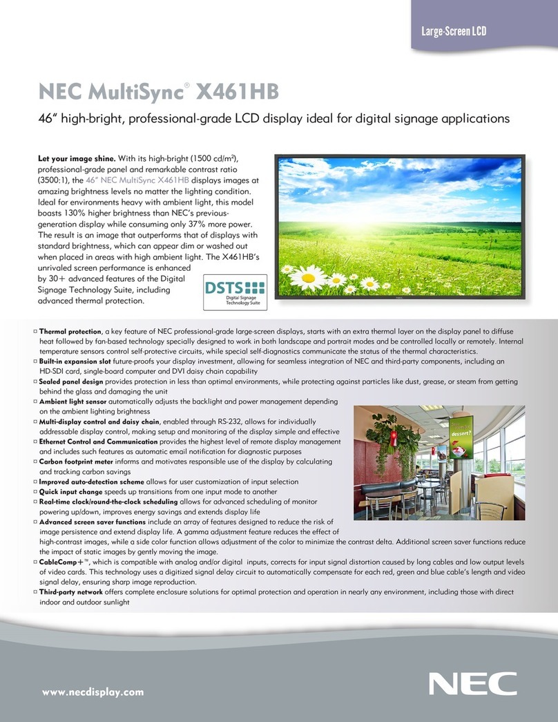 NEC X461HB - MultiSync - 46" LCD Flat Panel... Manual de usuario