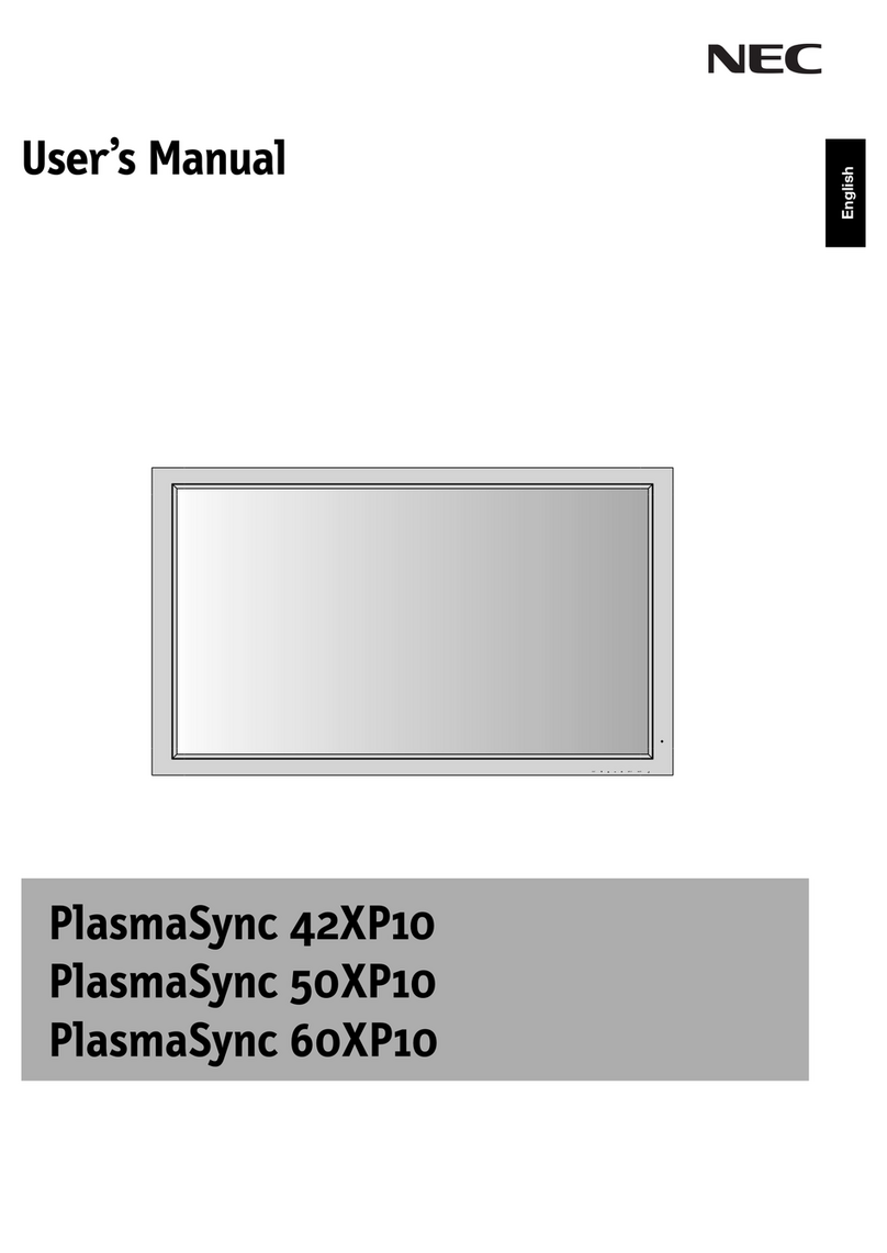 NEC 42XP10 - PlasmaSync - 42" Plasma Panel Manual de usuario