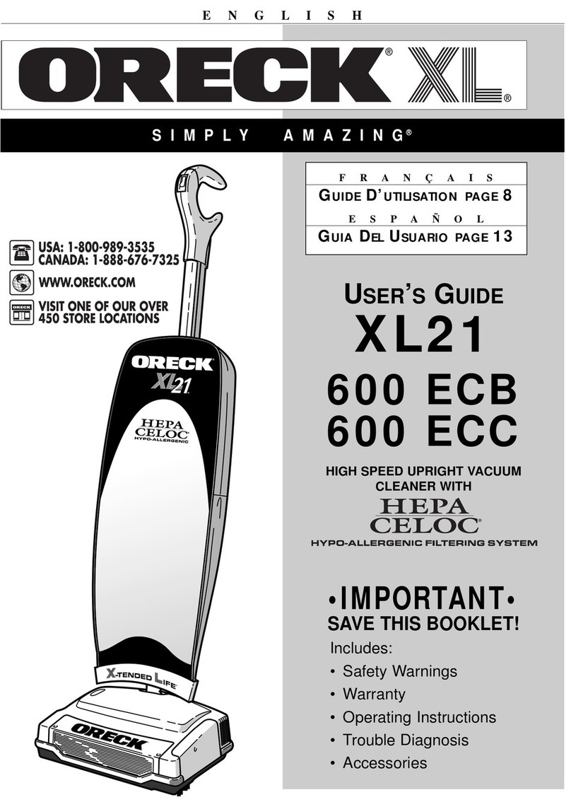 Oreck 600 ECC Manual de usuario