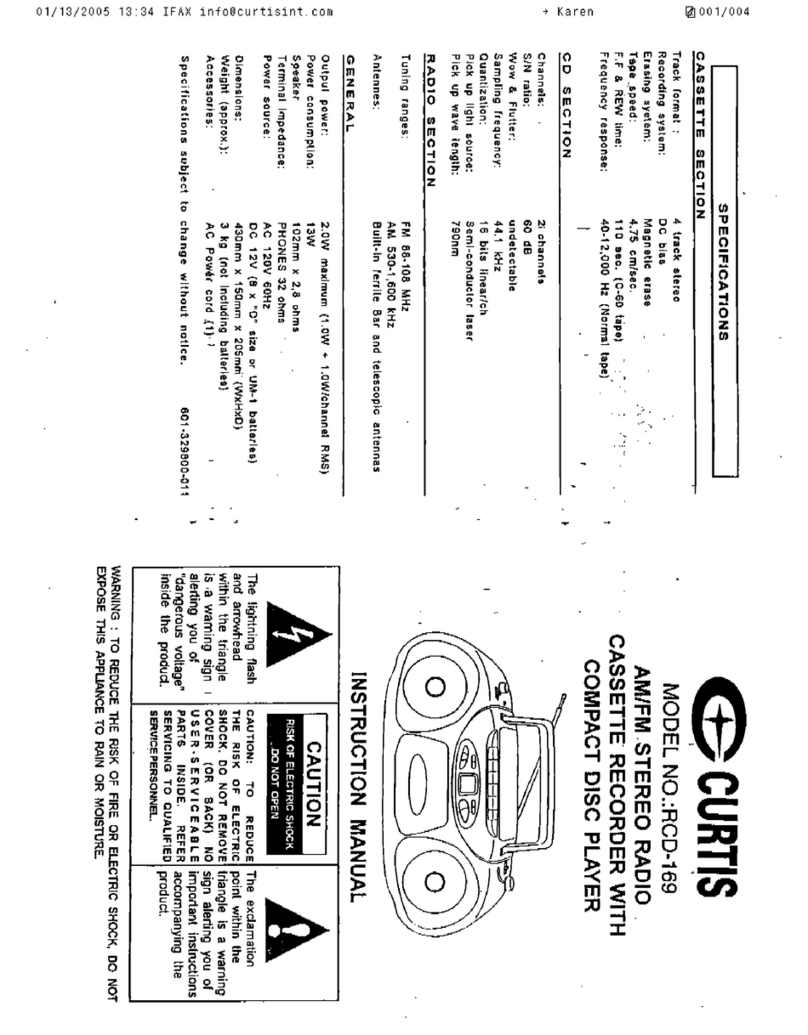 Curtis RCD169 Manual de usuario