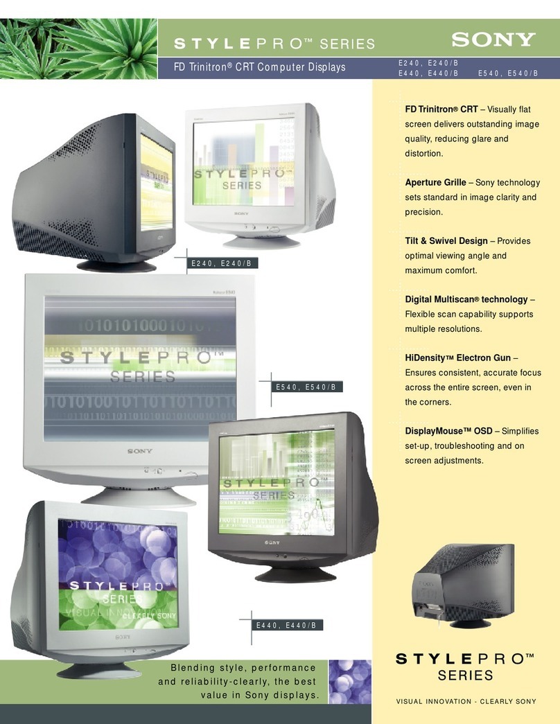 Sony CPD-E540 Marketing Specifications  (includes Comparison... Manual de usuario