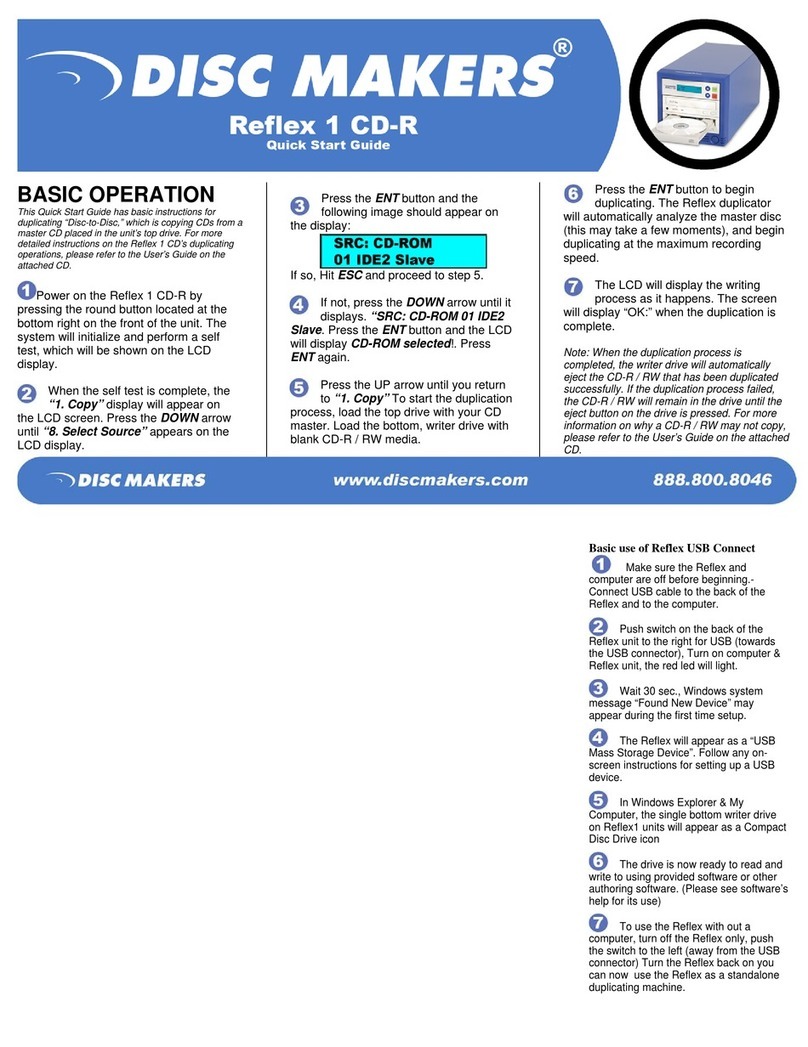 Disc Makers Reflex1 Manual de usuario Disc Makers Reflex1 Manual de usuario