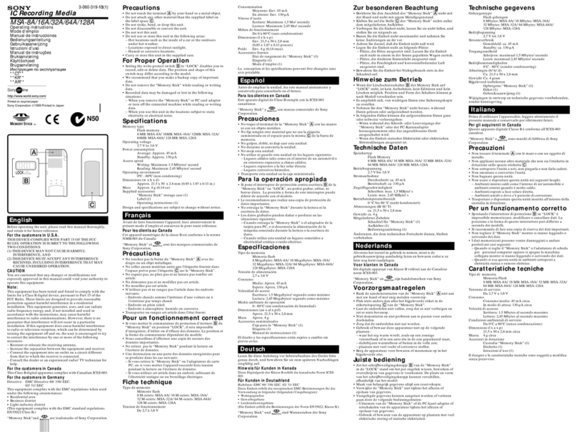 Sony MSA-16A Manual de usuario