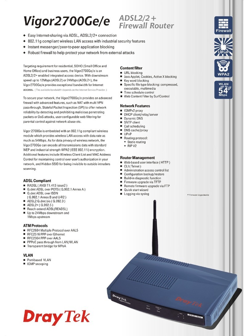 Draytek Vigor 2700Ge/e Manual de usuario Draytek Vigor 2700Ge/e Manual de usuario