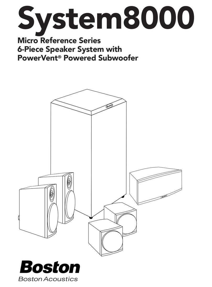 Boston Acoustics System8000 Manual de usuario Boston Acoustics System8000 Manual de usuario