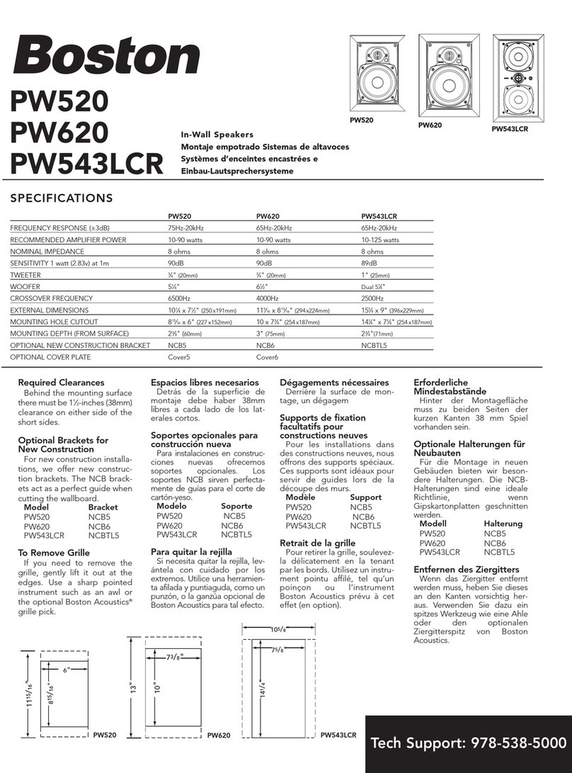 Boston Acoustics PW520 Manual de usuario Boston Acoustics PW520 Manual de usuario