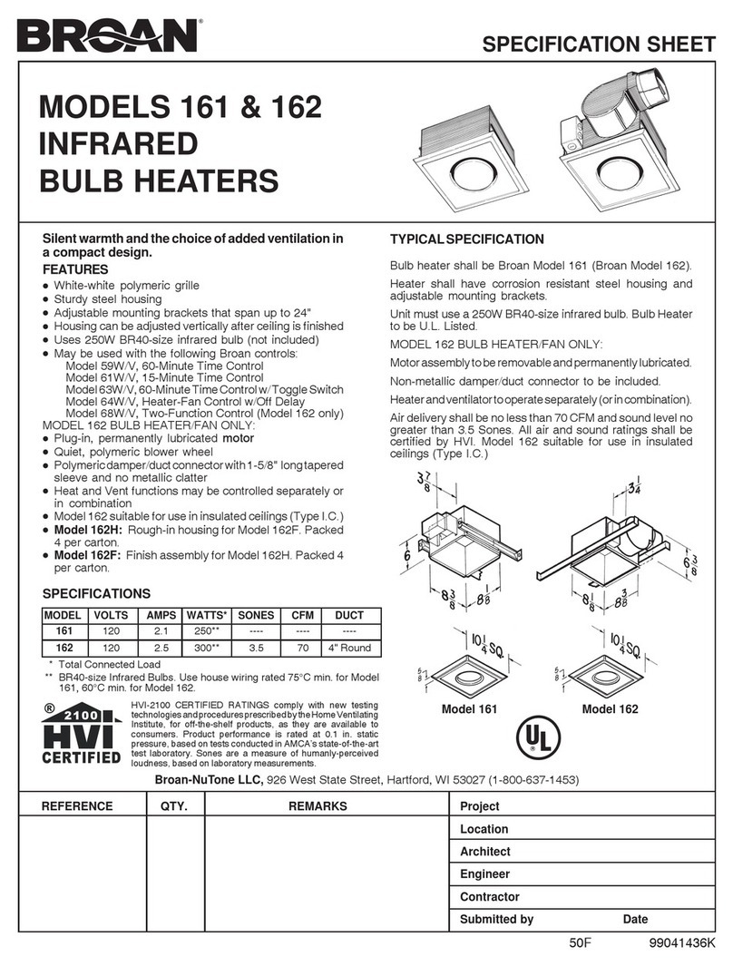 NuTone 161 Manual de usuario