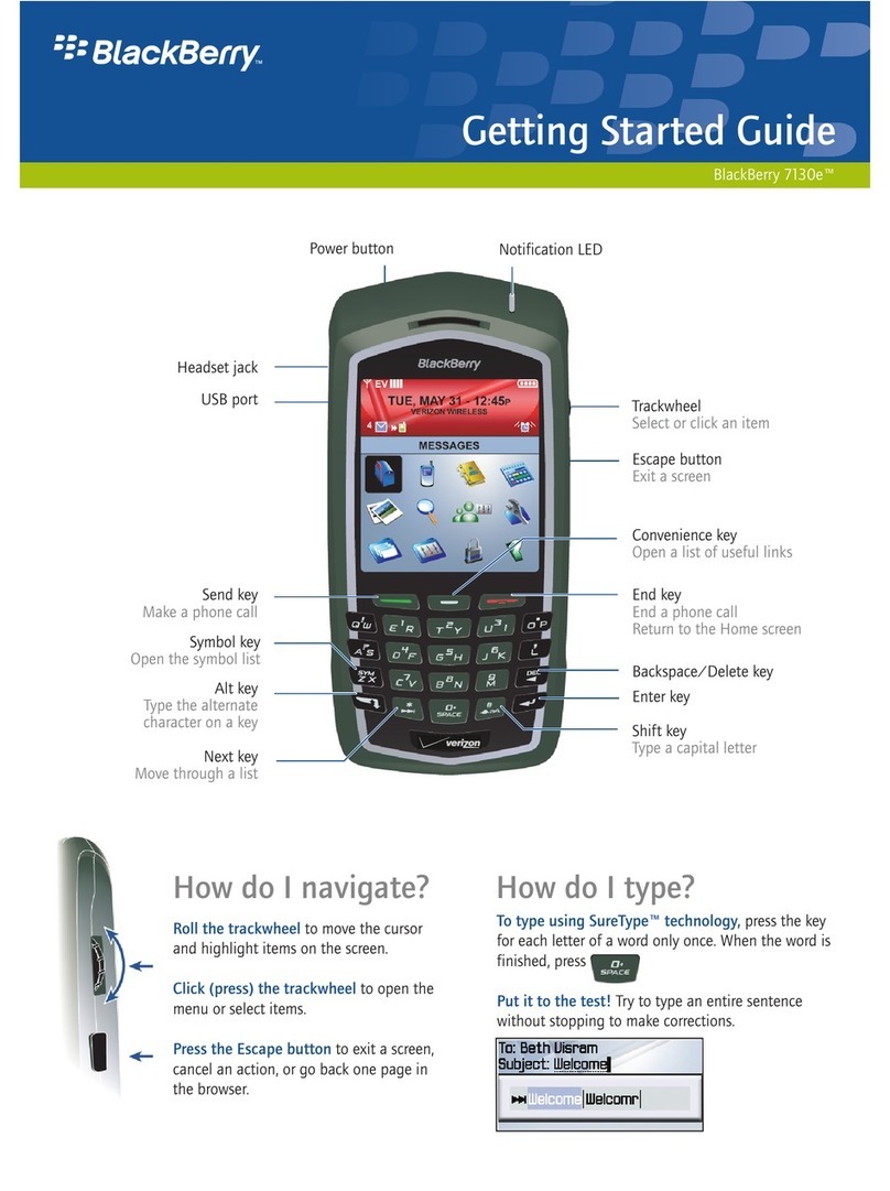 Blackbe;rry 7130E - VERSION 4.1 Manual de usuario Blackbe;rry 7130E - VERSION 4.1 Manual de usuario