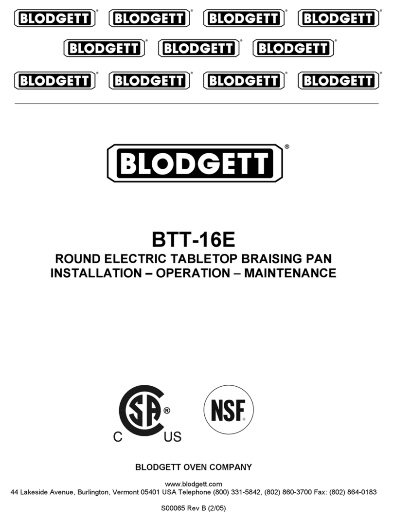 Blodgett BTT-16E Manual de usuario