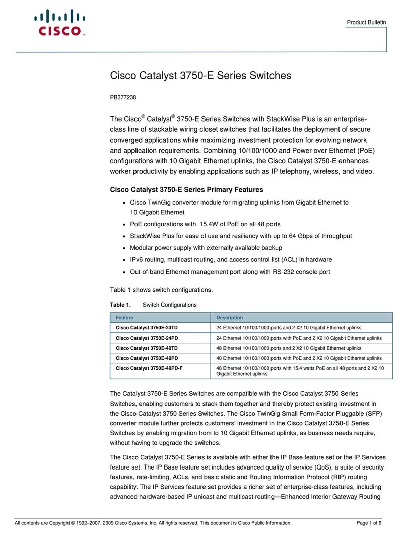 Cisco Catalyst 3750-E Series Dimensiones