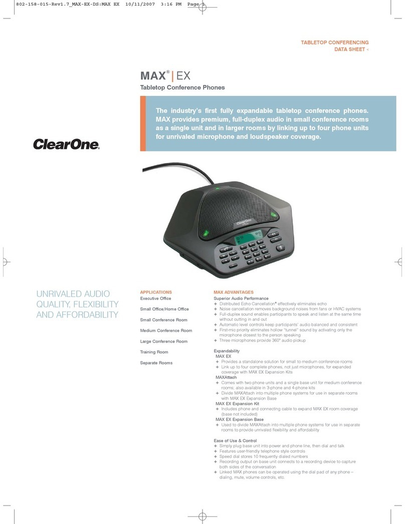 Clear One MAX EX Manual de usuario Clear One MAX EX Manual de usuario