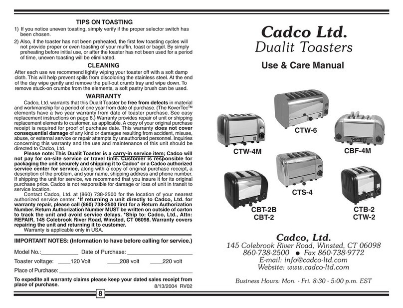 Cadco CBF-4M Manual de usuario