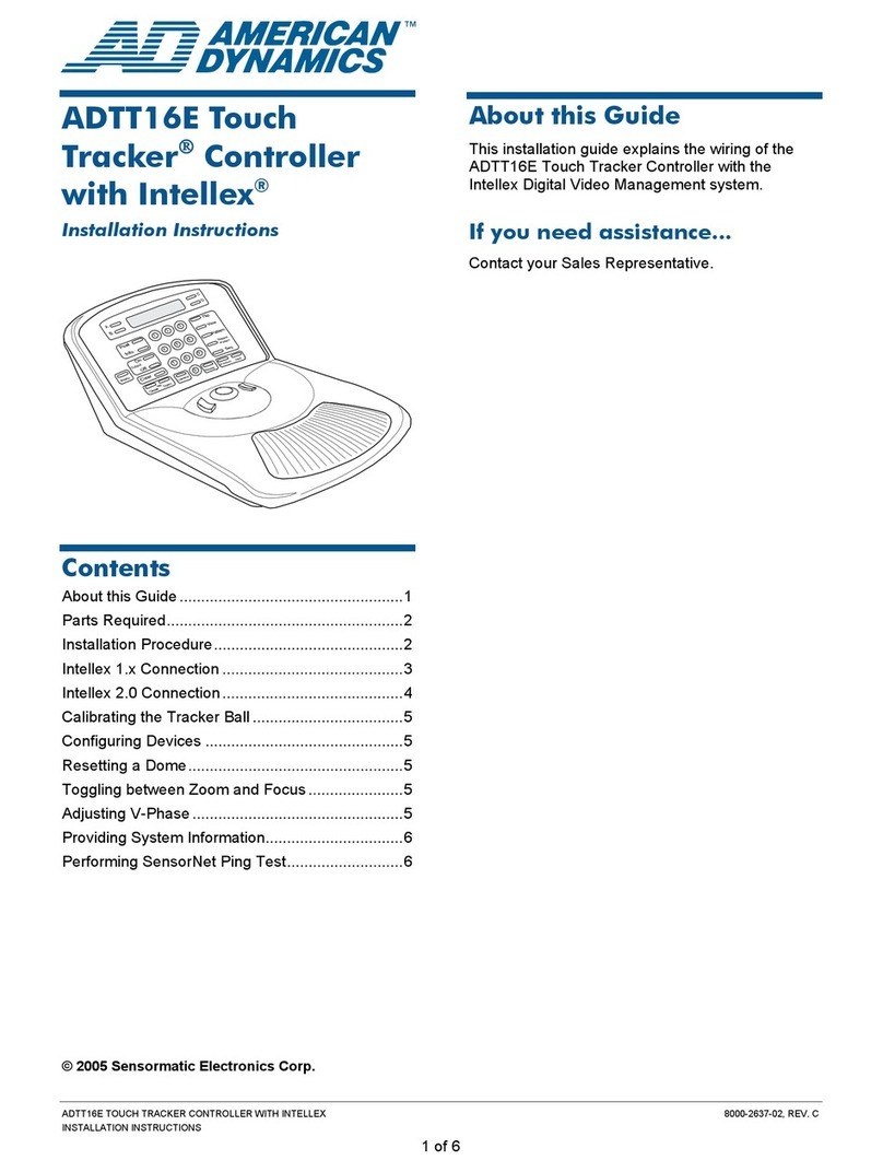 American Dynamics ADTT16E Touch Tracker Manual de usuario