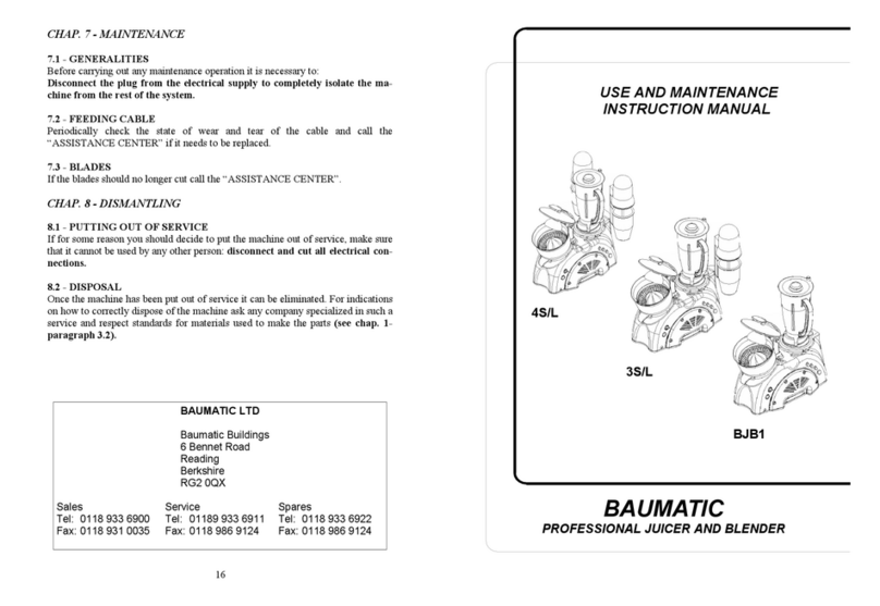 Baumatic BJB1 Manual de usuario