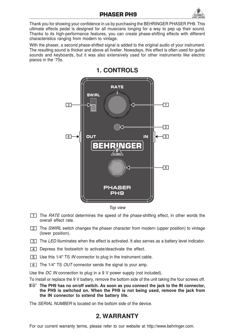 Behringer PHASER PH9 Manual de usuario