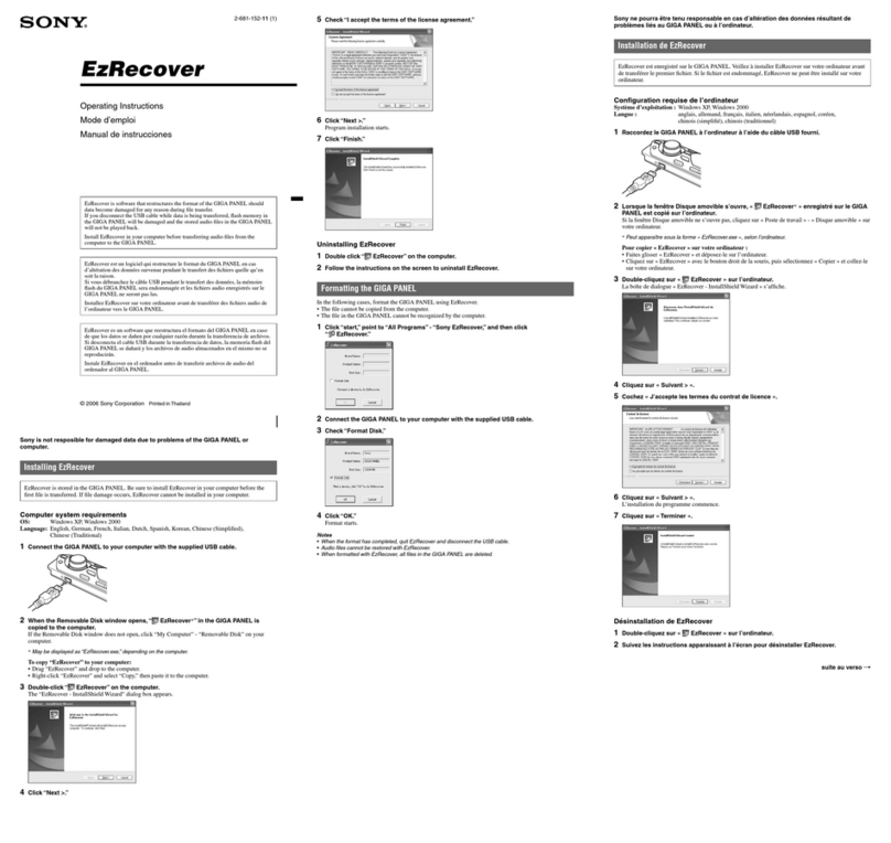 Sony MEX 1GP - Giga Panel Radio Manual de usuario