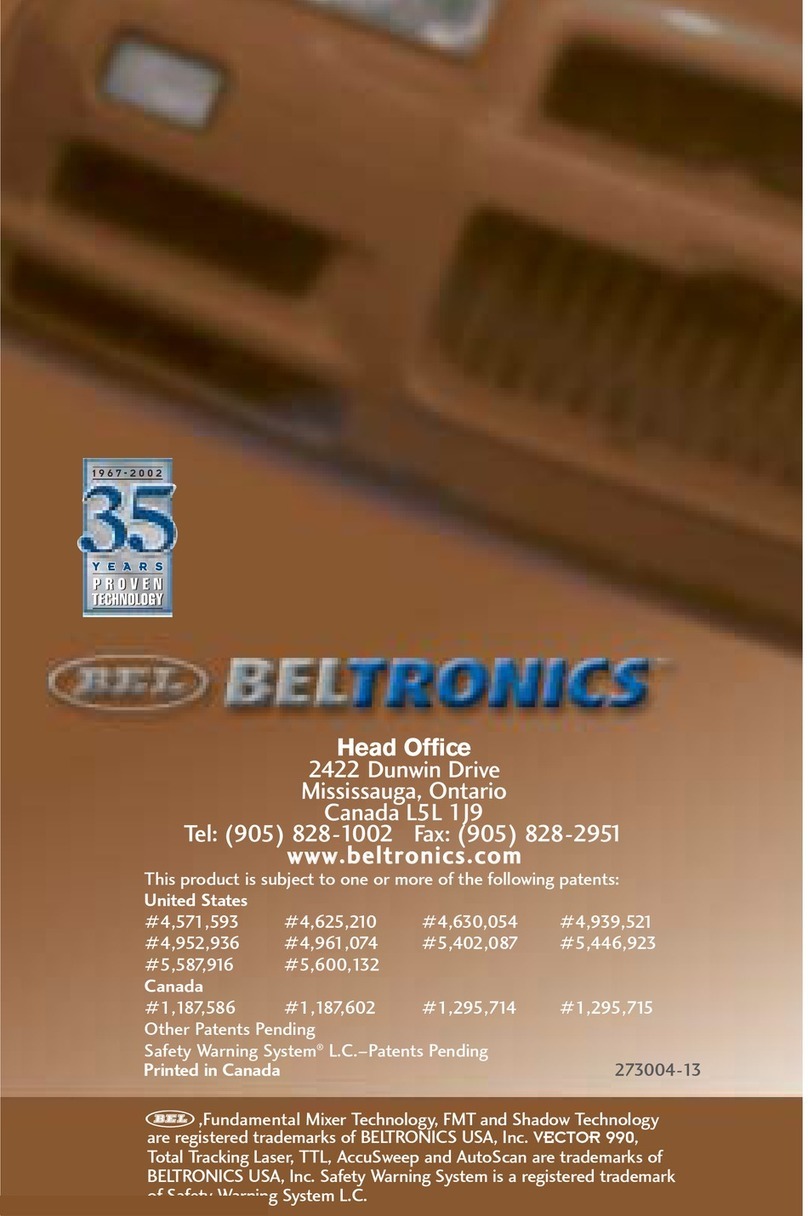 Beltronics Vector 990 Manual de usuario