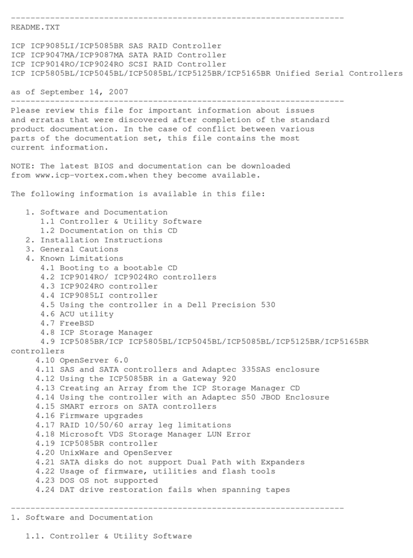 Adaptec ICP 5045BL Manual de usuario Adaptec ICP 5045BL Manual de usuario