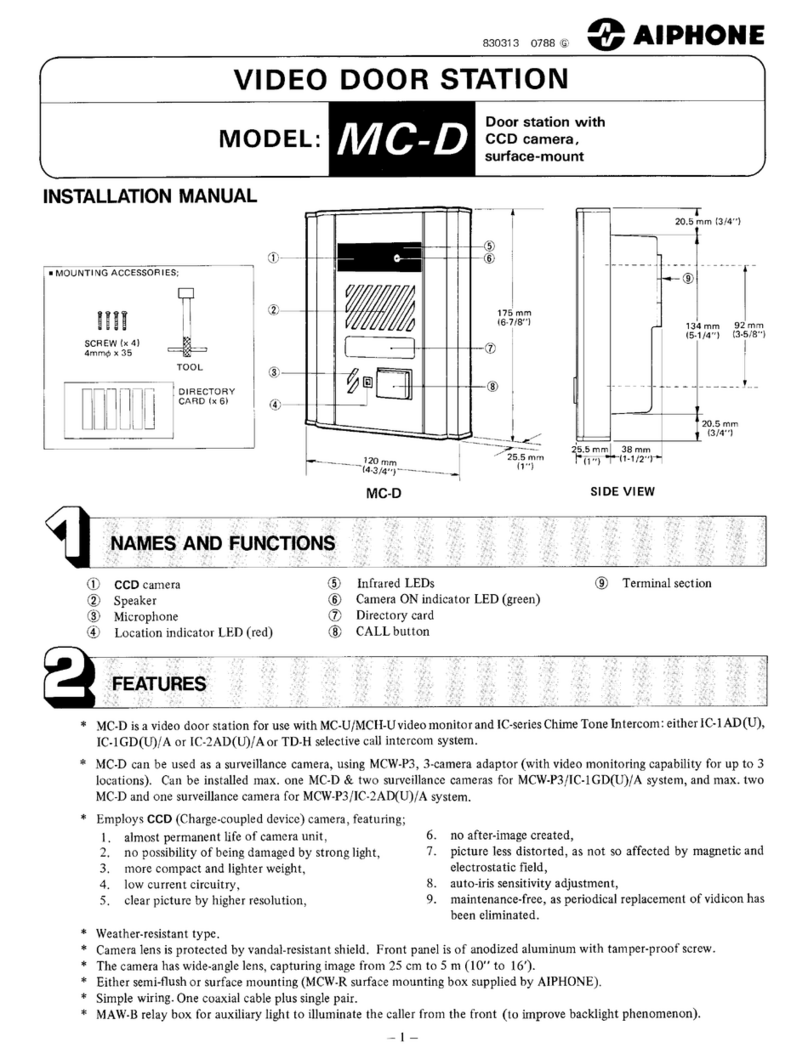 Aiphone MC-D Manual de usuario Aiphone MC-D Manual de usuario