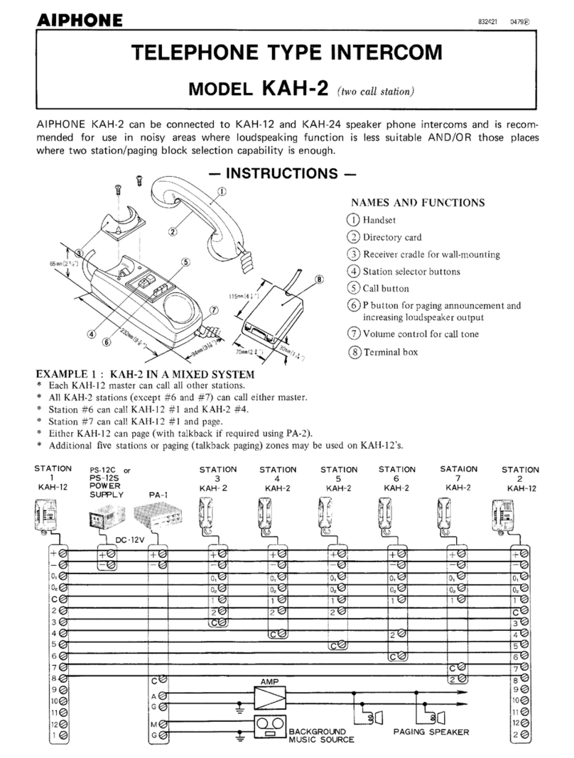 Aiphone KAH-2 Manual de usuario
