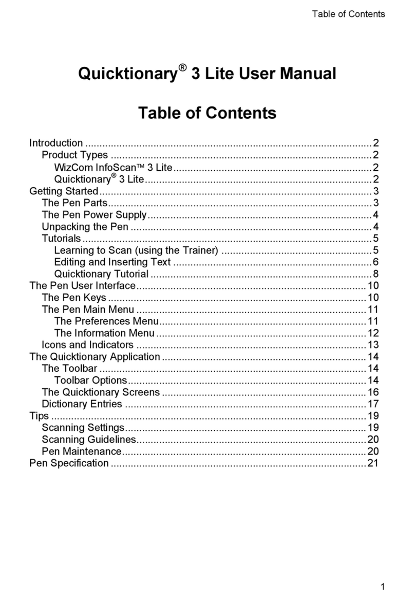 WizCom Technologies Quicktionary 3 Lite Manual de usuario