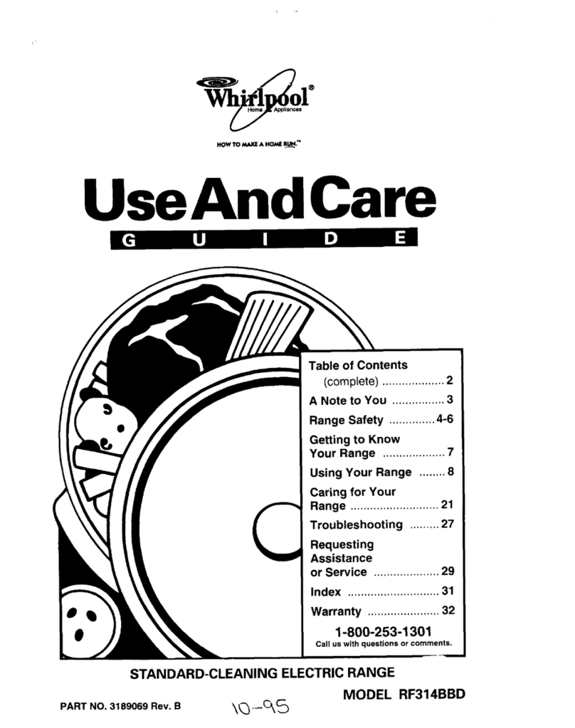 Whirlpool RF314BBD Manual de usuario Whirlpool RF314BBD Manual de usuario