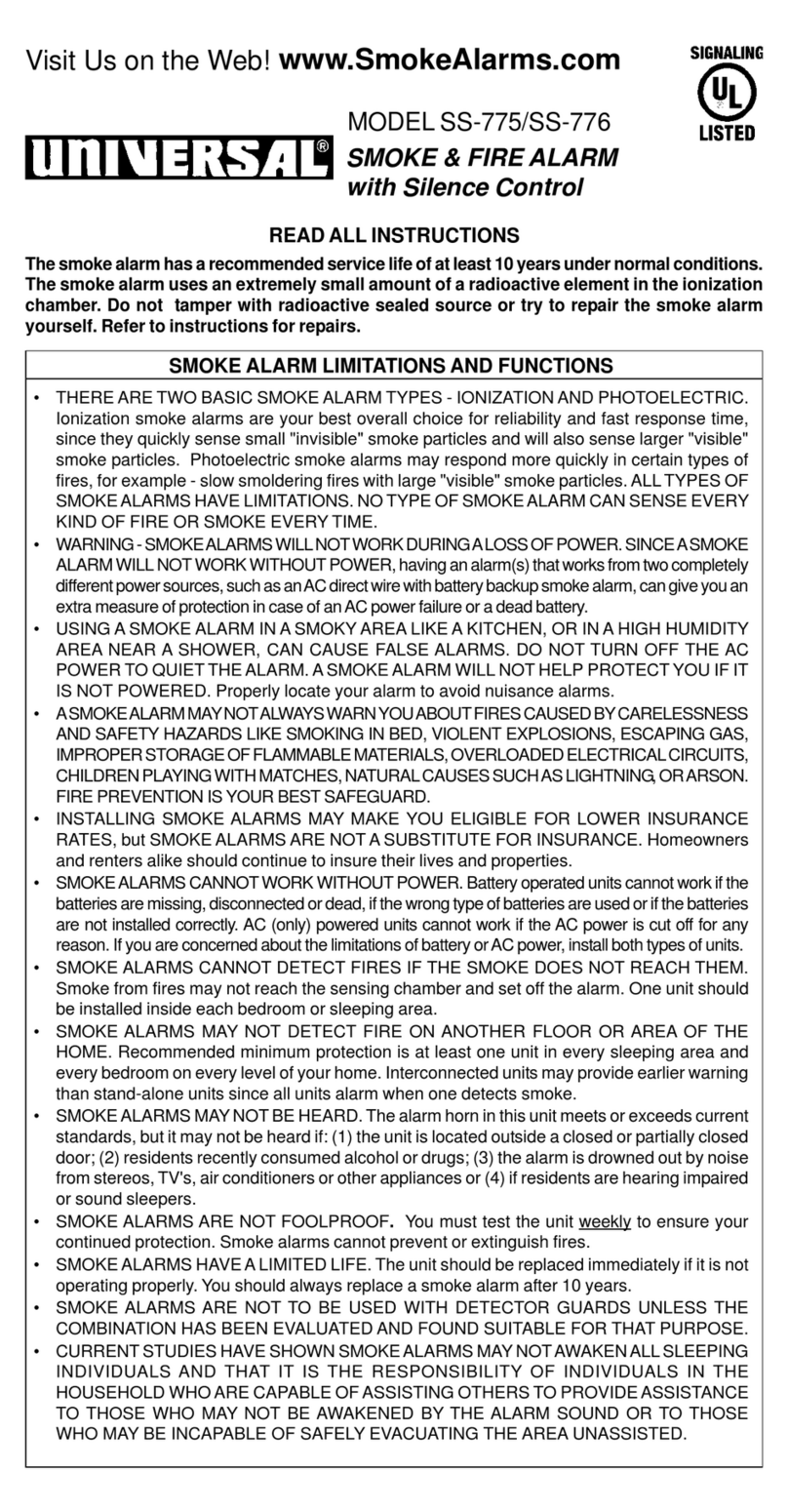 Universal SS-775 Manual de usuario