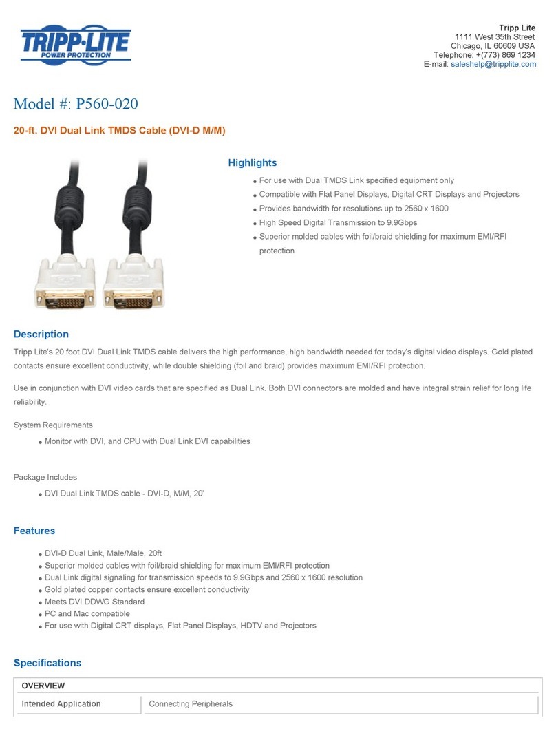 Tripp Lite Computer Display Cable P560-020 Manual de usuario