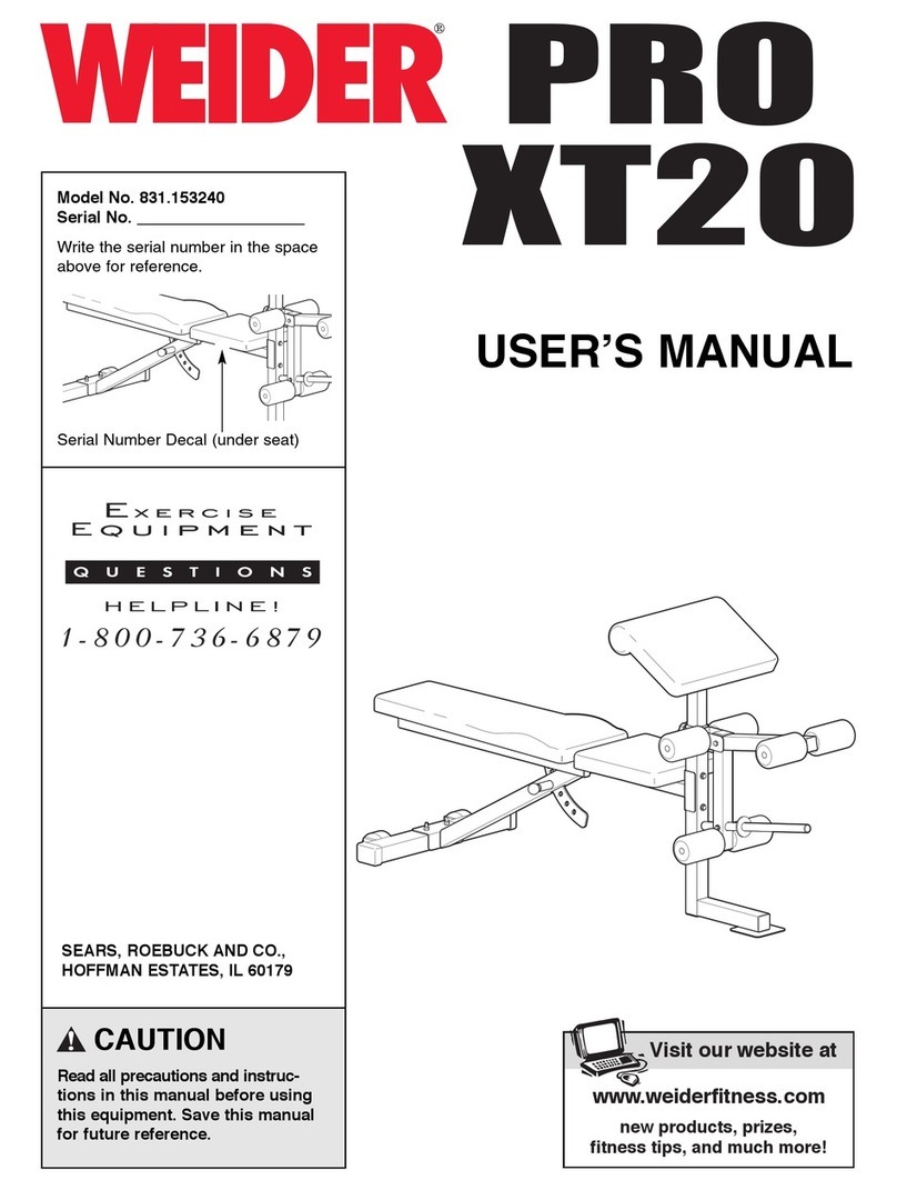 Weider XT20 Manual de usuario Weider XT20 Manual de usuario