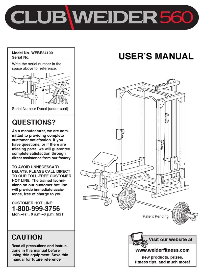 Weider WEBE34100 Manual de usuario