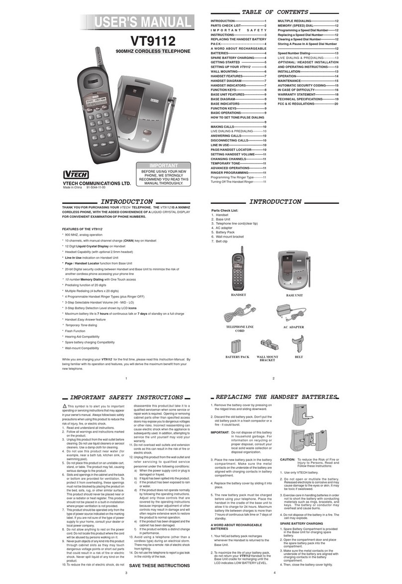 V-tech VT-9112 Manual de usuario