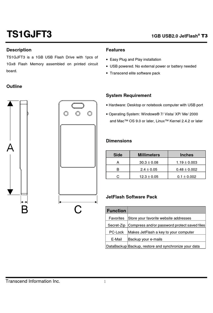 Transcend JetFlash TS1GJFT3 Manual de usuario