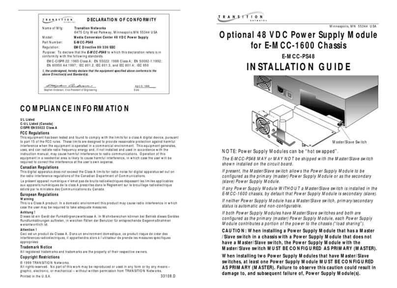 Transition Networks E-MCC-1600 Manual de usuario