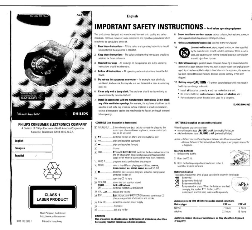 Philips ACT7585 Manual de usuario Philips ACT7585 Manual de usuario