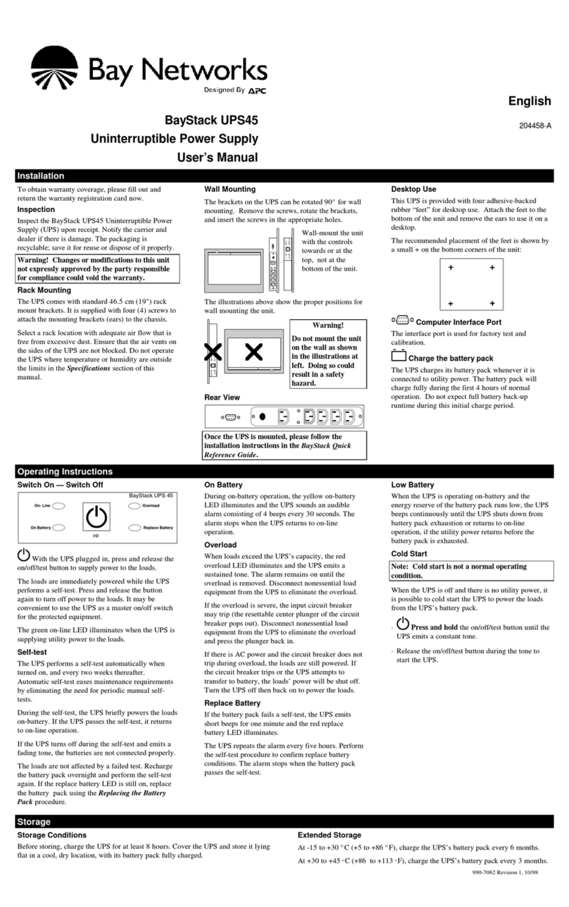 Bay Networks BayStack UPS45 Manual de usuario