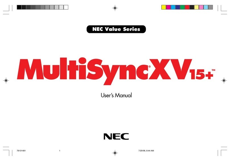 NEC XV15 - MultiSync Plus - 15" CRT Display Manual de usuario