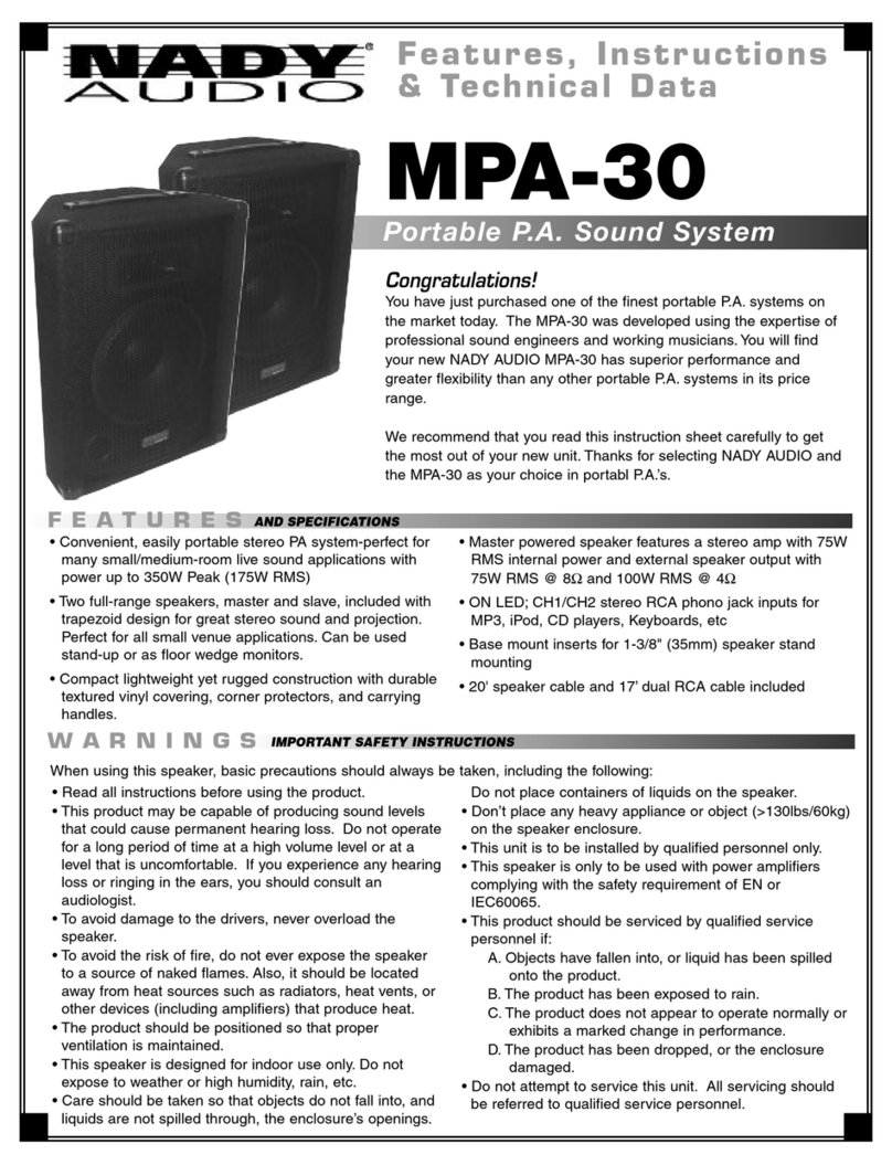 Nady Systems MPA-30 Manual de instrucciones