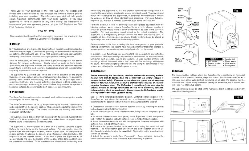 NHT SuperOne Xu Manual de usuario