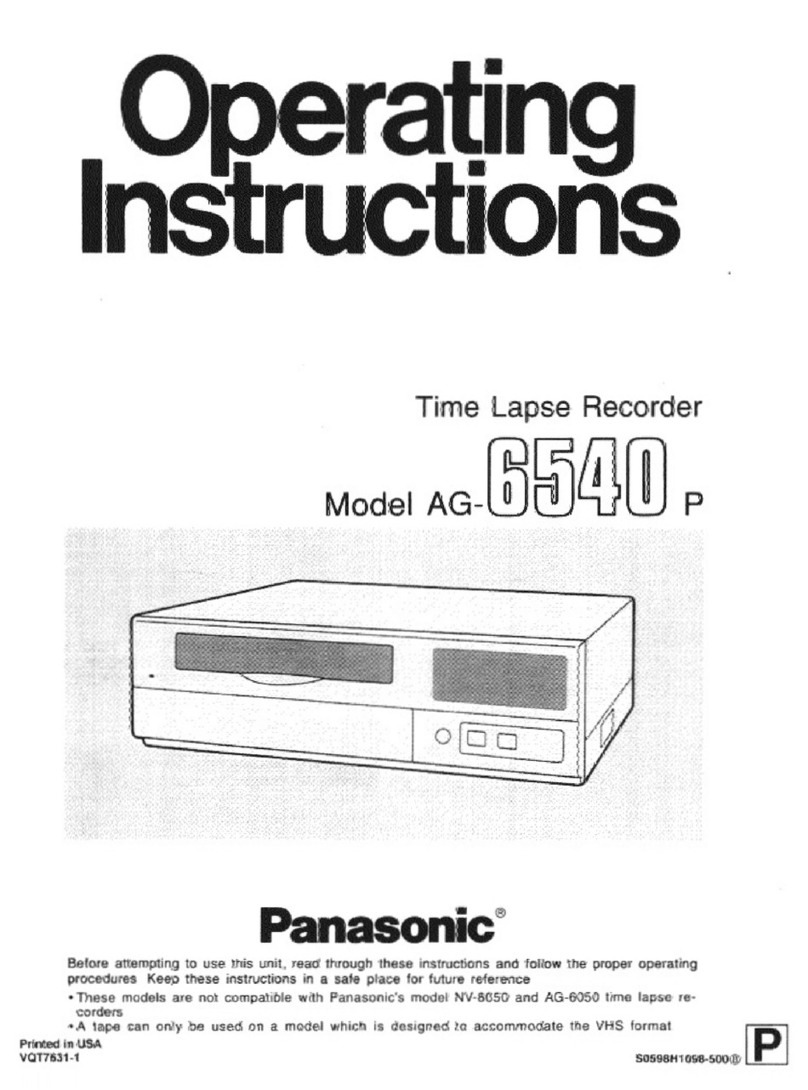 Panasonic AG6540P - TIME LAPSE RECORDER Manual de usuario