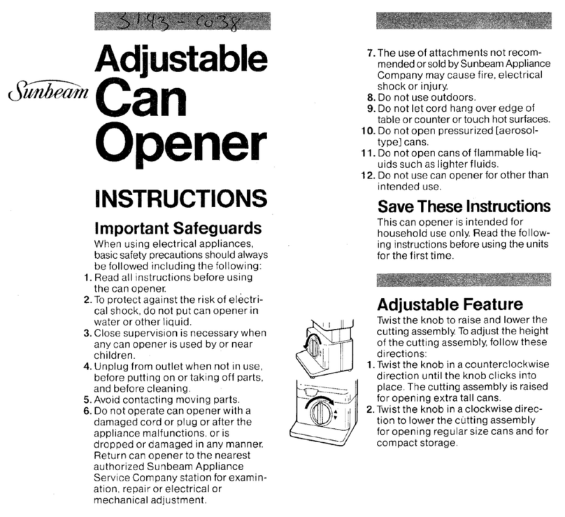 Sunbeam 3143 Manual de usuario