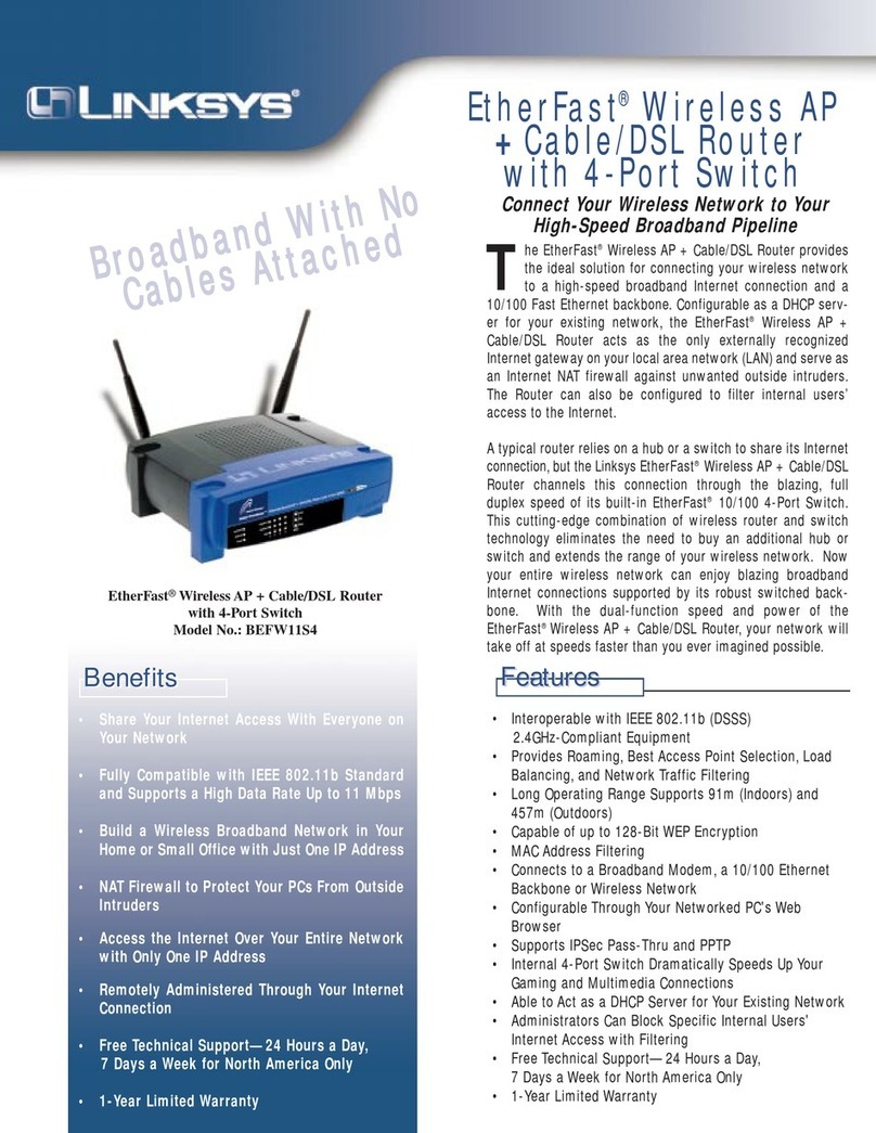 Linksys EtherFast Instant Broadband BEFW11S4 Manual de usuario