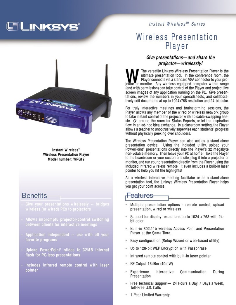 Linksys WPG12 - Wireless Presentation Player Manual de usuario